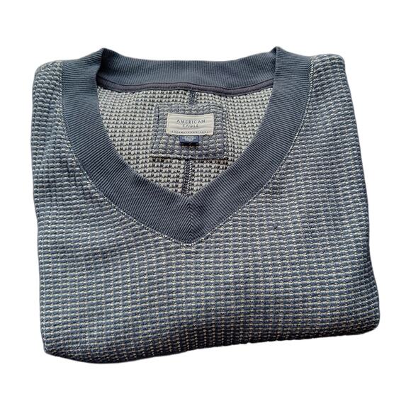 AE American Eagle Big Hug V-Neck Waffle Navy Sweater/Sweatshirt Women's Small - Picture 6 of 7